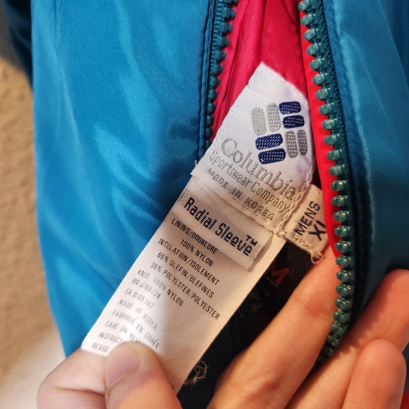 Vintage Columbia Mens XL Reversible Red Blue Bomber Jacket - Picture 3 of 9